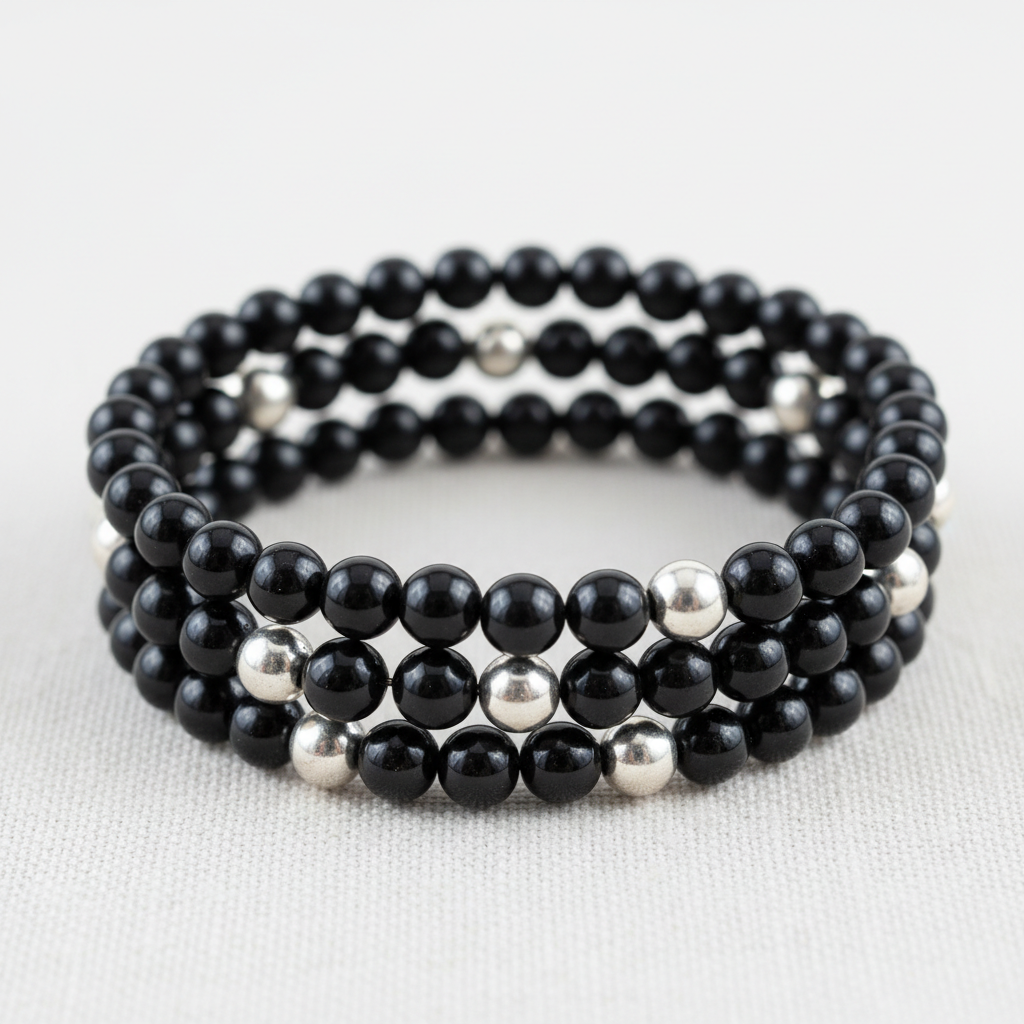 Black Onyx Memory Bracelet