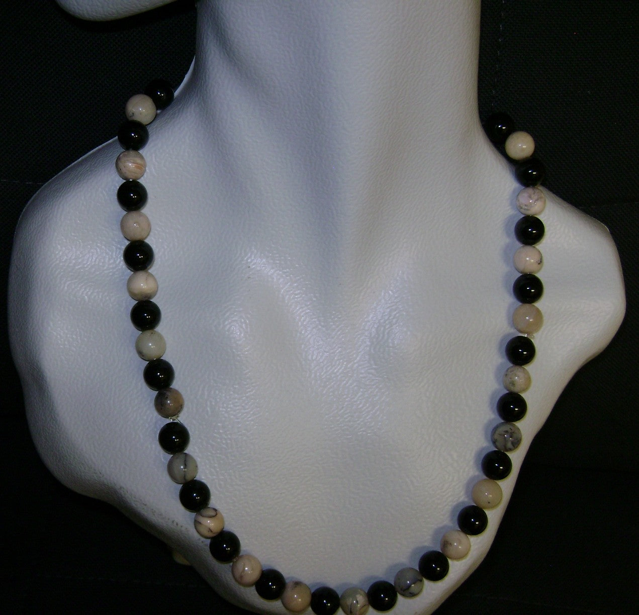 African Turquoise and Onyx Necklace