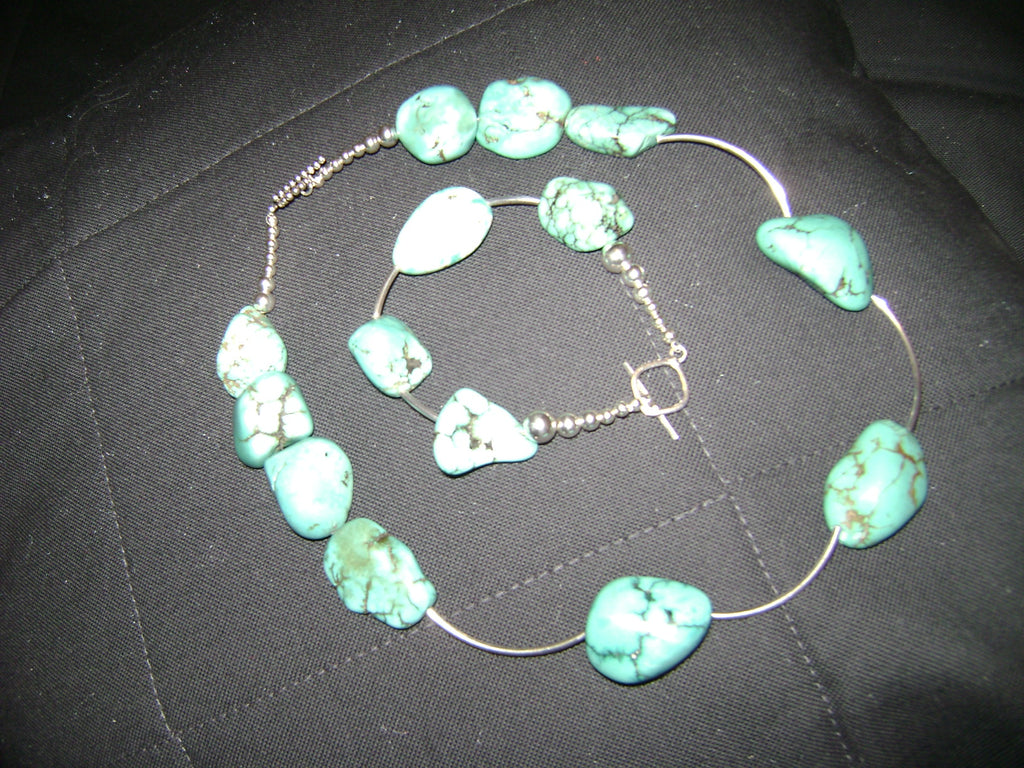 Curve Sterling Silver and Large Nuggets