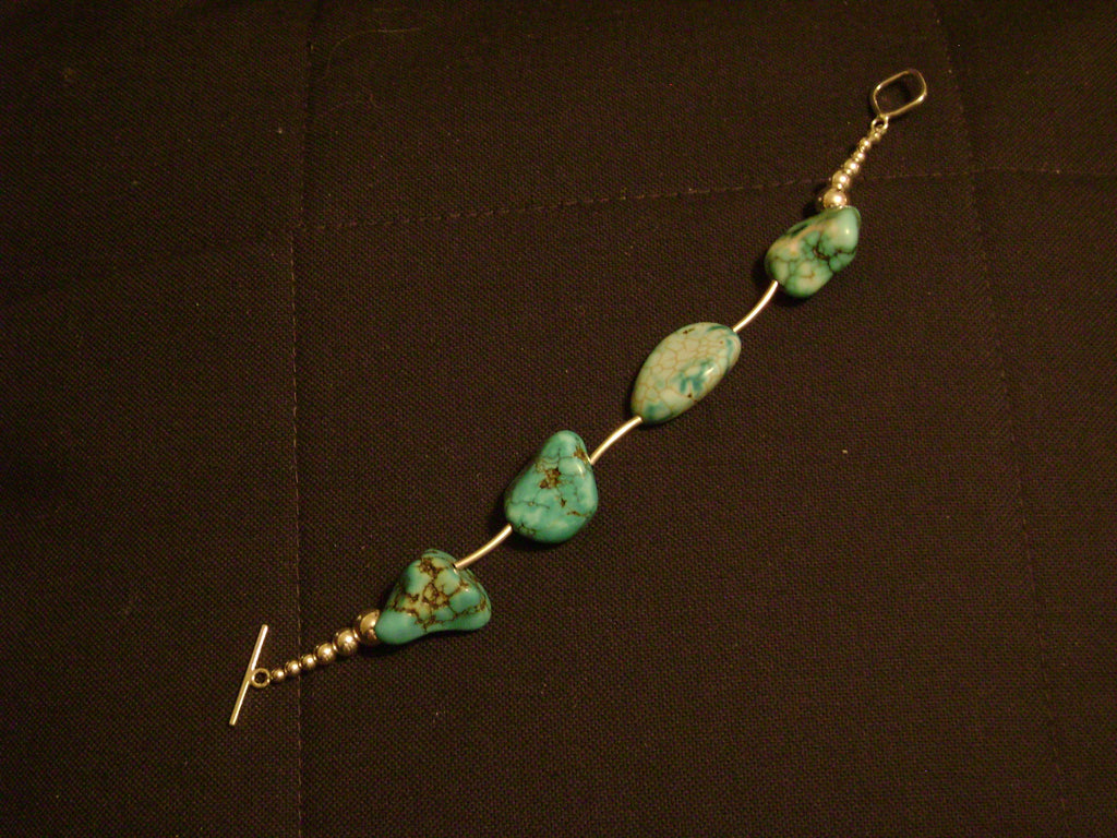 Curve Sterling Silver and Large Nuggets