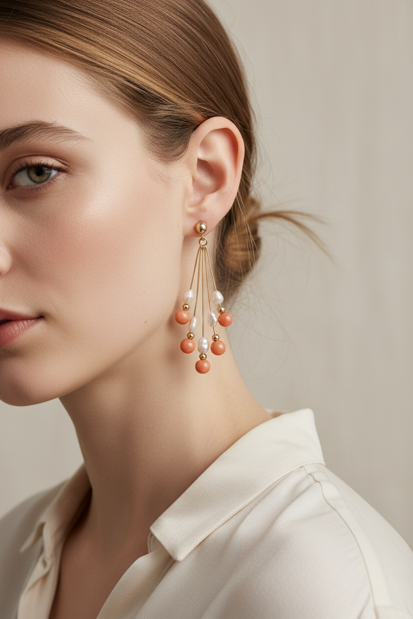 Angel Skin Coral Earrings