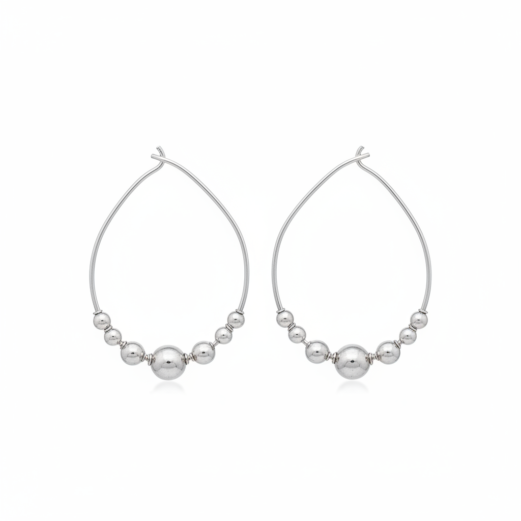 Oval Sterling Silver Hoops