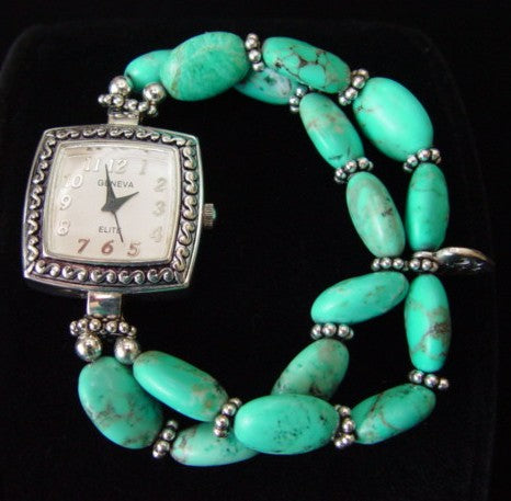 Medium Faced Oval Turquoise Watch