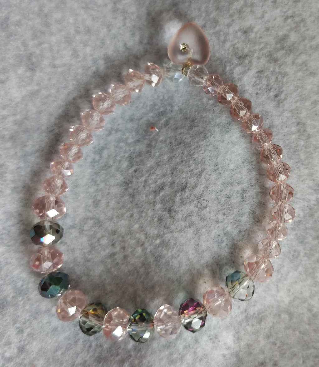 Boutique Pink and Gray Crystal Bracelet